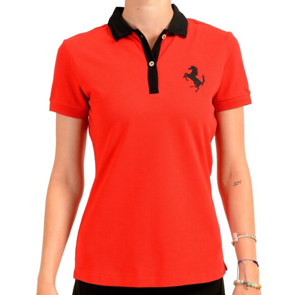 Scuderia Ferrari Women's Red "Piquet Pr. Horse" Logo Short Sleeve Polo Shirt - Picture 1 of 7